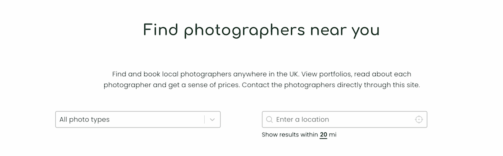vivertex.com a search engine for finding photographers in any location.