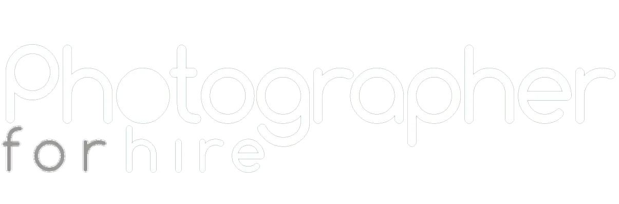 Photographer for hire logo white
